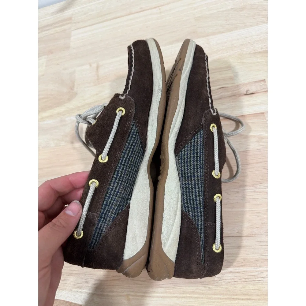Sperry Top-Sider Suede Brown Boat Shoes Slip On Preppy Nautical Women Size 8
